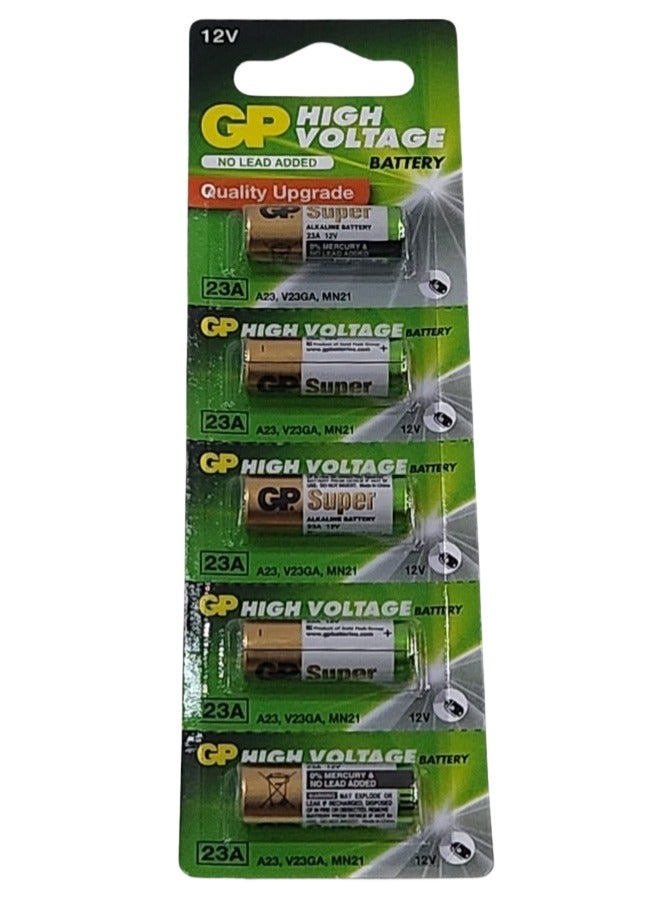 جي بي بطارية قلوية عالية الجهد GP Super 23A 12V (عبوة من 5 قطع)