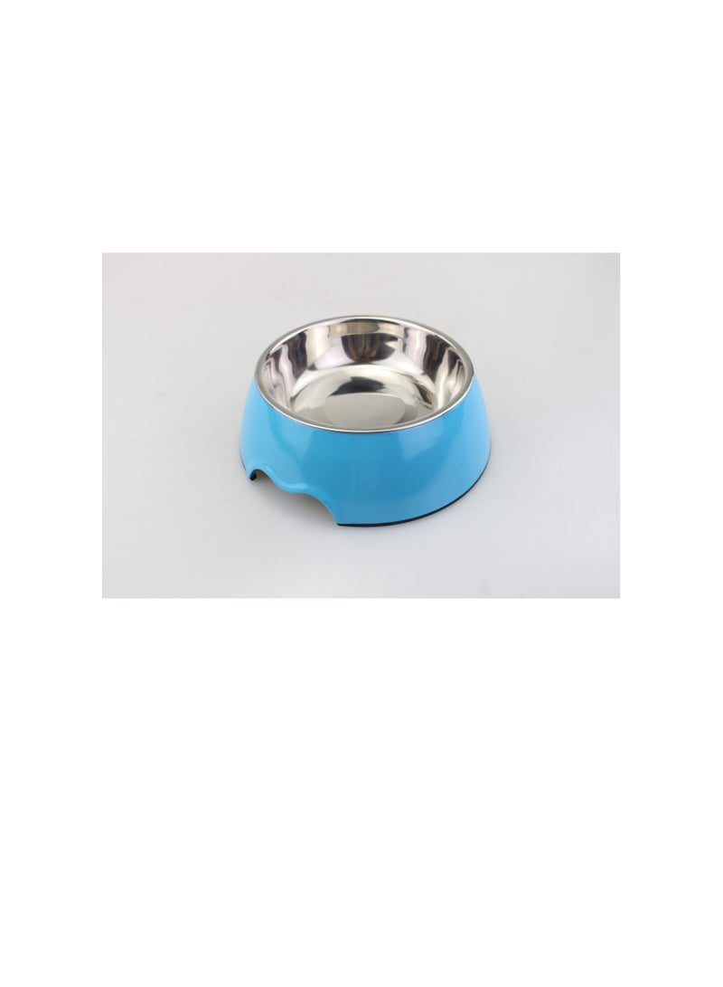 Melamine Blue Stainless Steel bowl with anti-slip circle on the bottom,Volume:160 ml,Size:12*12*4.5 cm - Image 2
