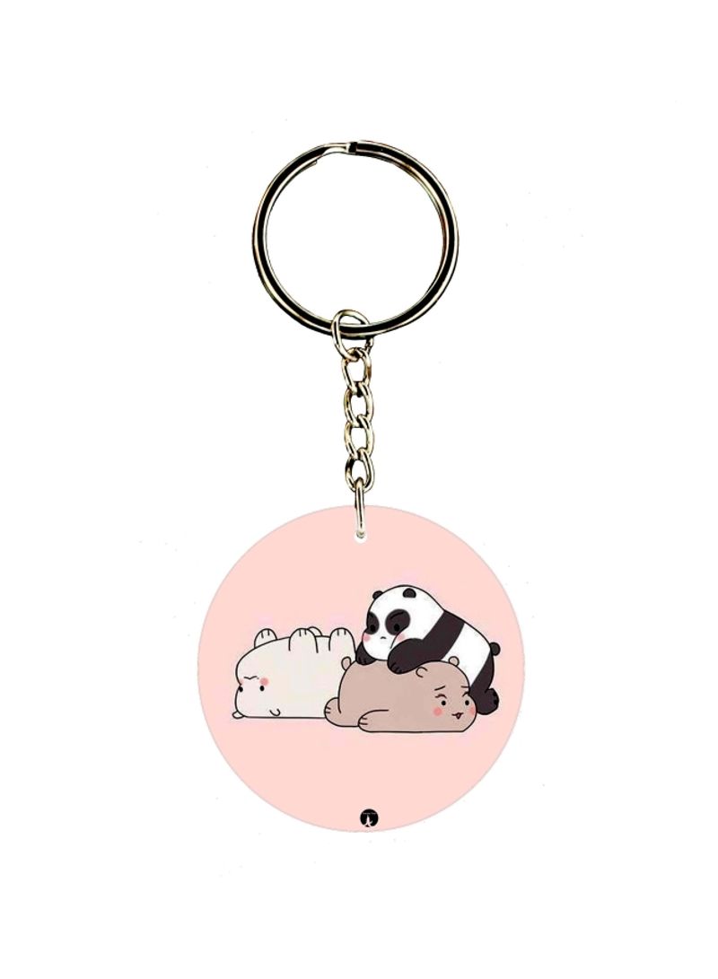 RKN Cartoon Bear Printed Dual Sided Keychain