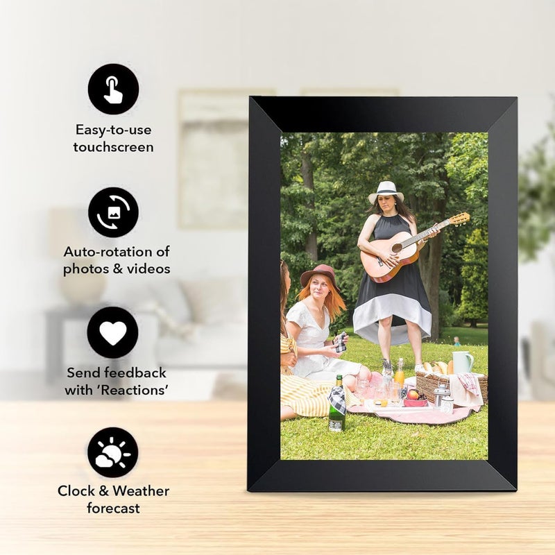 PICCASIO™ 64GB Smart WiFi Digital Photo Frame with 10.1 inch IPS Touch Screen and 64GB Storage, Perfect for Displaying Your Favorite Photos and Videos (64-GB) - Image 4