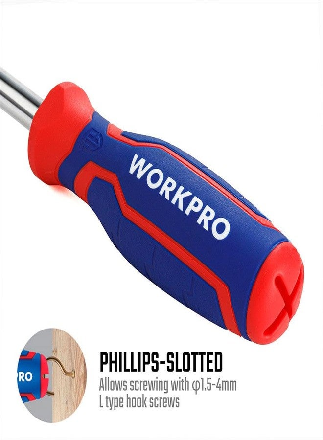 WORKPRO WP221046 | 6-in-1 Multi-Bit Screwdriver | CR-V Double Ended Bits | Magnetic Tip | Bi-Material Soft Grip Handle | Chrome Plated Shaft | DIY, Repair & Professional Use - Image 5