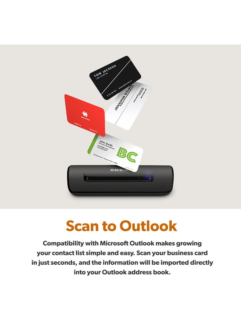 Ambir Ambir ImageScan Pro 667 Business Card Scanner with AmbirScan Business Card for Windows PC  - Image 3