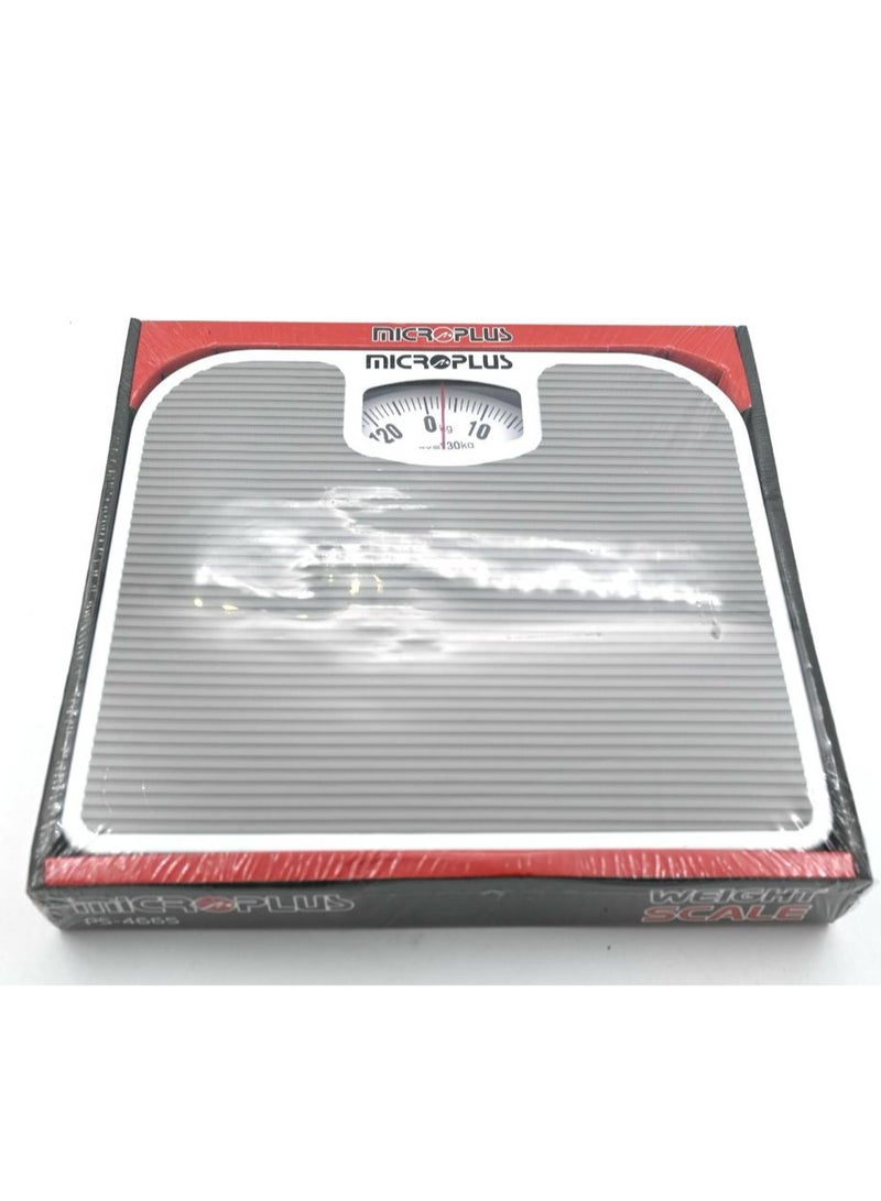 Microplus Manual Bathroom Weight Scale with Maximum 130 KG Load Grey PS-4665  - Image 2