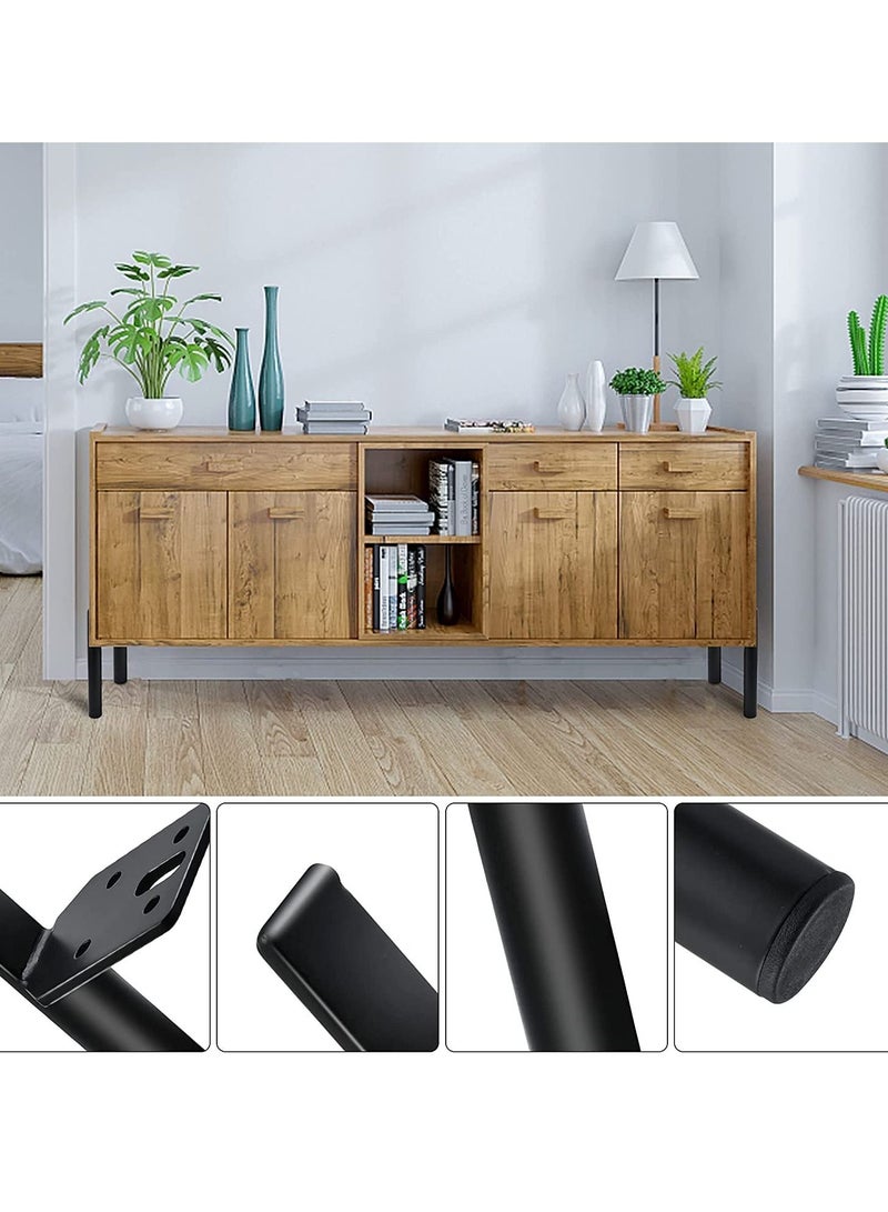 Metal Furniture Legs Set of 4 Modern Coffee Table Legs Metal Home DIY Projects Feet Replacement for Sofa Dresser Table Couch Mid-Century Style Metal Replacement Legs for Chairs Black 6 Inch - Image 3