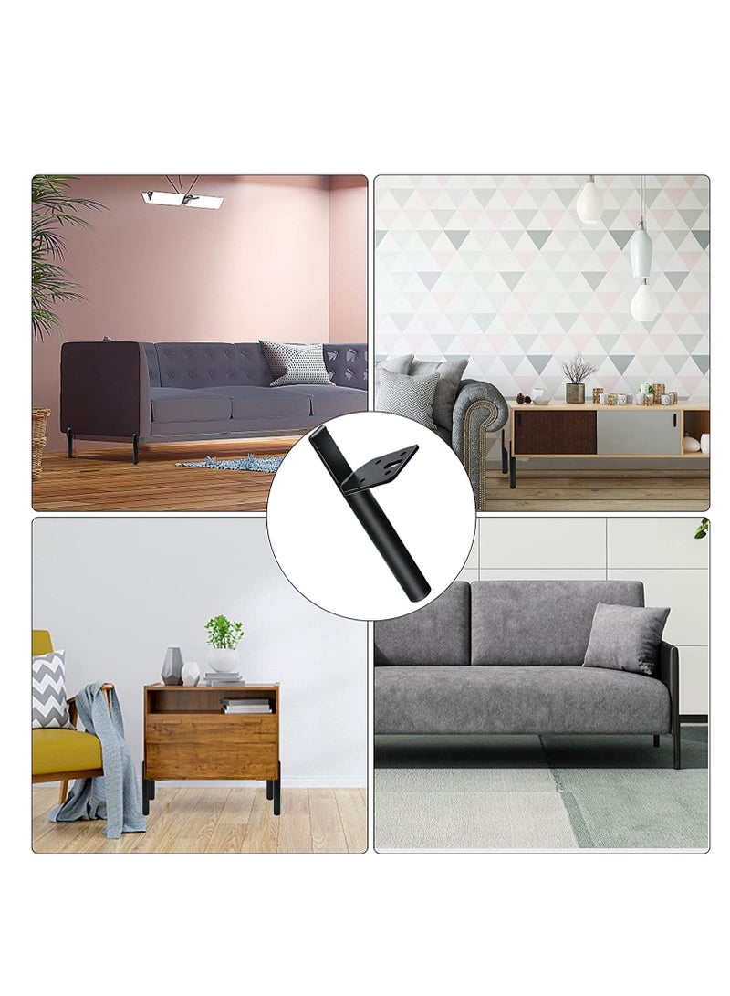 Metal Furniture Legs Set of 4 Modern Coffee Table Legs Metal Home DIY Projects Feet Replacement for Sofa Dresser Table Couch Mid-Century Style Metal Replacement Legs for Chairs Black 6 Inch - Image 4