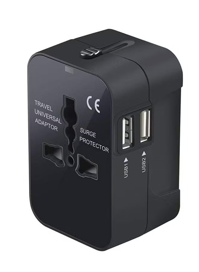 Universal Travel Adapter Worldwide Plug Adaptor with USB-C, International Power Adapter with 2 USB Ports All in One Travel Adaptor Multi USB Wall Charger for European USA UK EU AUS(Type C/G/A/I)