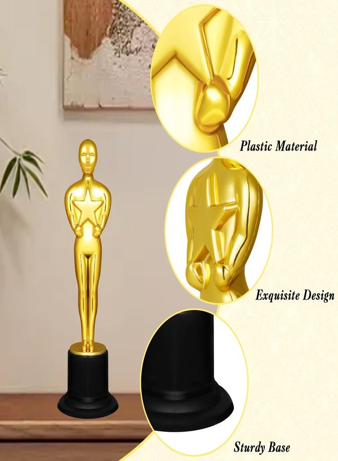 JOINSI 12 Pack 6 Inch Gold Trophy Award, Plastic Statue Award for Events, Sports, Props, Rewards, Winning Prizes, Competitions Ceremony Parties Favor - Image 2