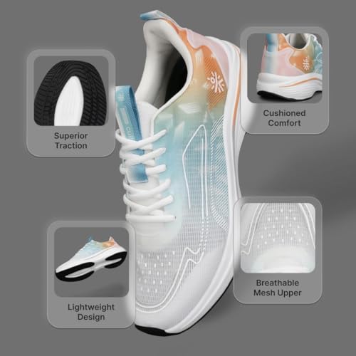 CULT Men Xypher Running Shoes (White/Orange_UK10) - Image 3