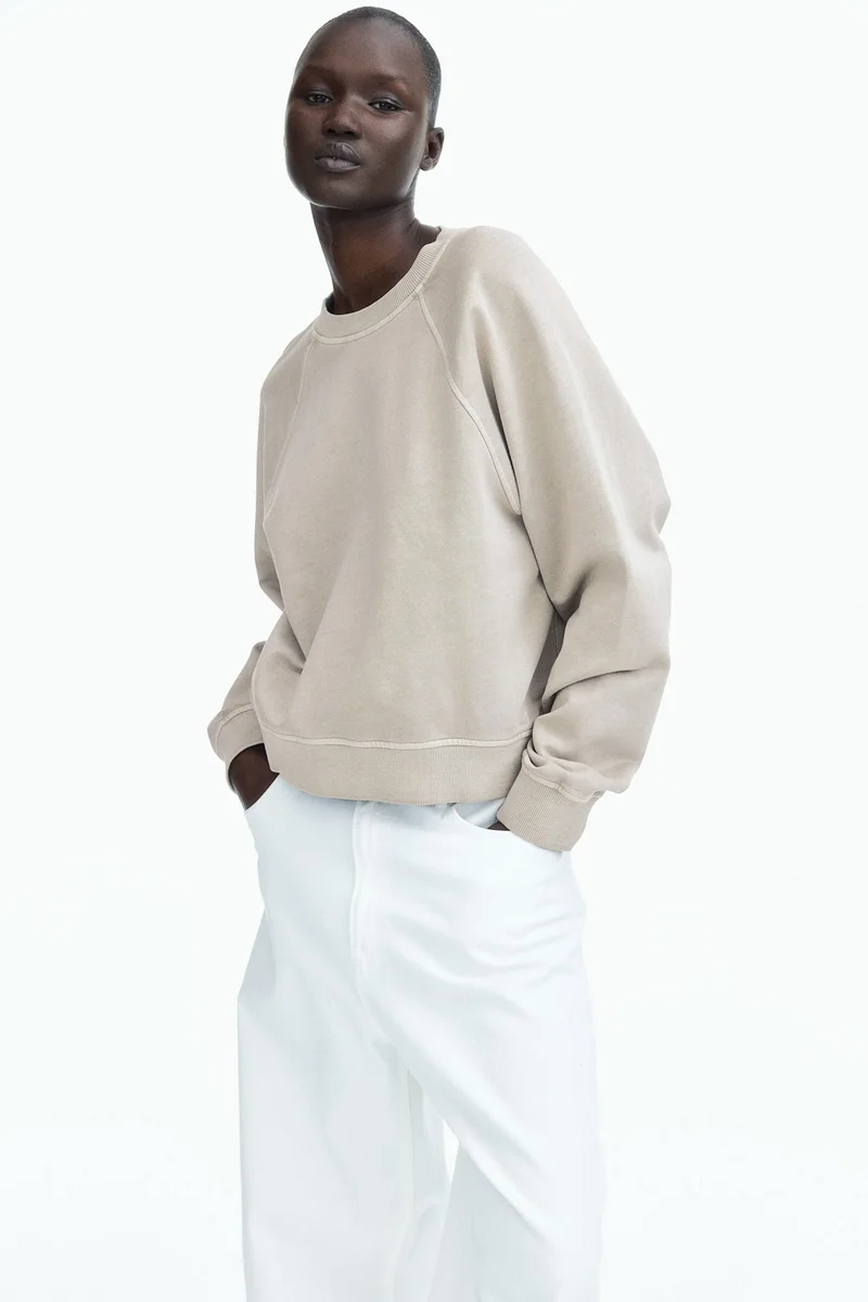 H&M Washed cotton sweatshirt