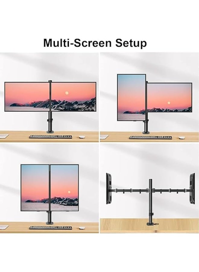 Dual arm monitor stand with adjustable height for 17-32 inch monitors - Image 5