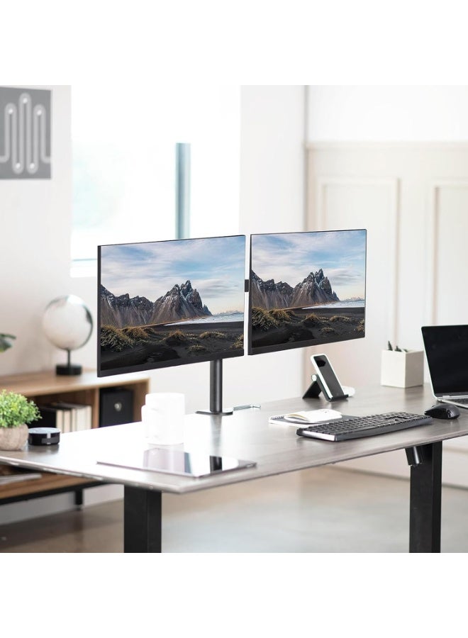 Dual arm monitor stand with adjustable height for 17-32 inch monitors - Image 1