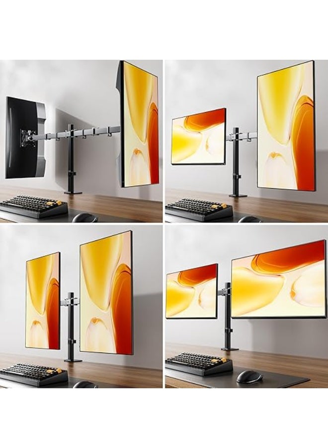 Dual arm monitor stand with adjustable height for 17-32 inch monitors - Image 3