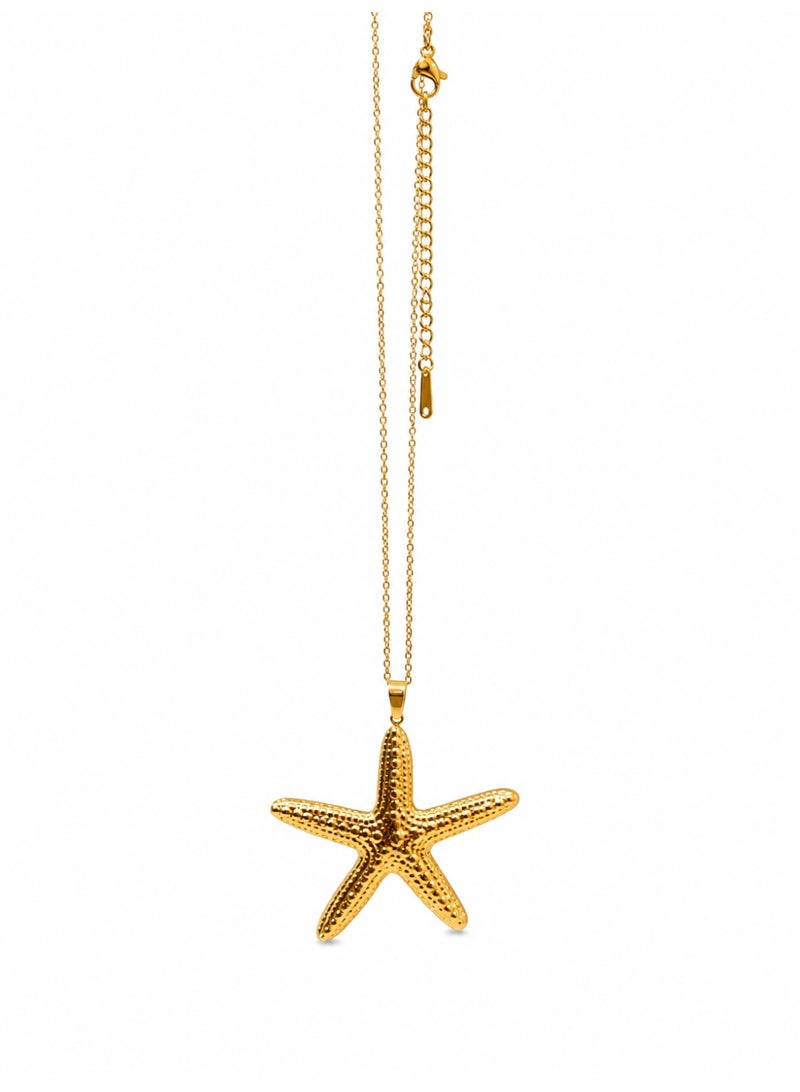 Shein Women's Gold Starfish Pendant Necklace – Adjustable Chain, Elegant Beach-Inspired Jewelry Gift for Women - Image 2