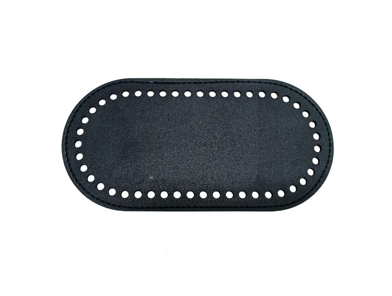 Tia Leather Base for Handbags, Bags and Purses made of Leatherette with Stitched Hard Base (Oval Walnut-8x4In.-2Pcs) - Image 1