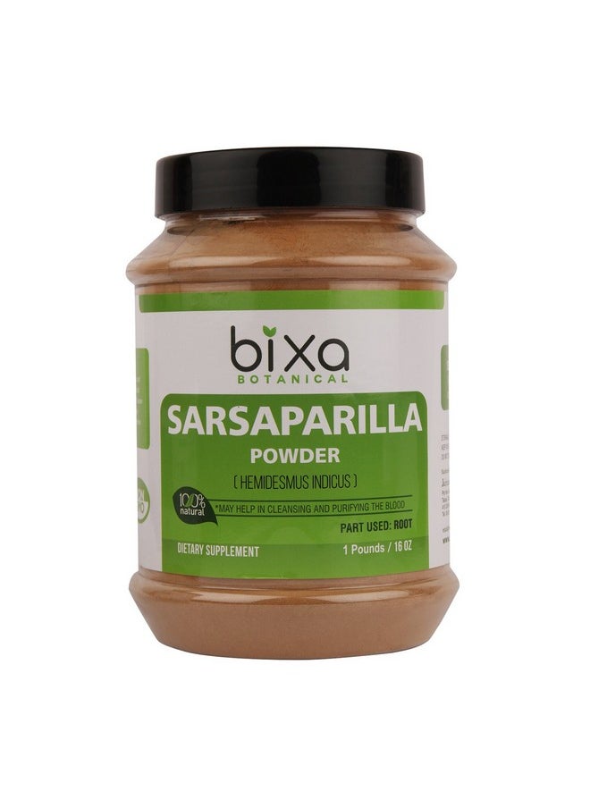 bixa BOTANICAL - Sarsaparilla Root Powder (Hemidesmus Indicus) 1 Pound (16 Oz) Natural Blood Purifier & Cooling Agent ; Helps To Reduce Hyperacidity & Gastric Problem Anti Oxidant Herbal Supplement - Image 1