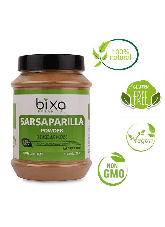 bixa BOTANICAL - Sarsaparilla Root Powder (Hemidesmus Indicus) 1 Pound (16 Oz) Natural Blood Purifier & Cooling Agent ; Helps To Reduce Hyperacidity & Gastric Problem Anti Oxidant Herbal Supplement - Image 1