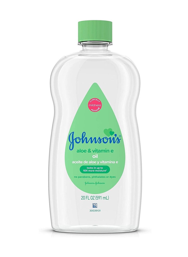 Johnson's Baby Baby oil mineral oil enriched with aloe vera and vitamin e 20 oz  - Image 1