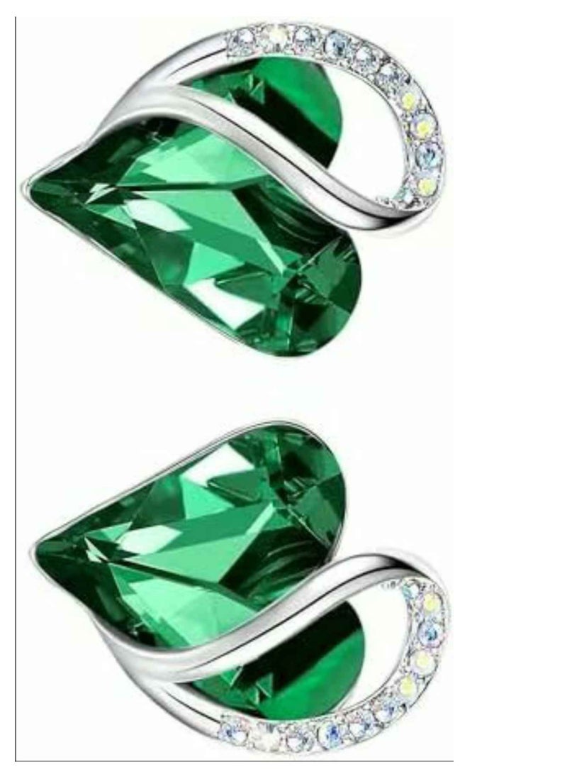 قرط السيدة إيي، قرط الكريستال عيد الميلاد، مسامير الكريستال الفضي، مجوهرات خالية من الحساسية