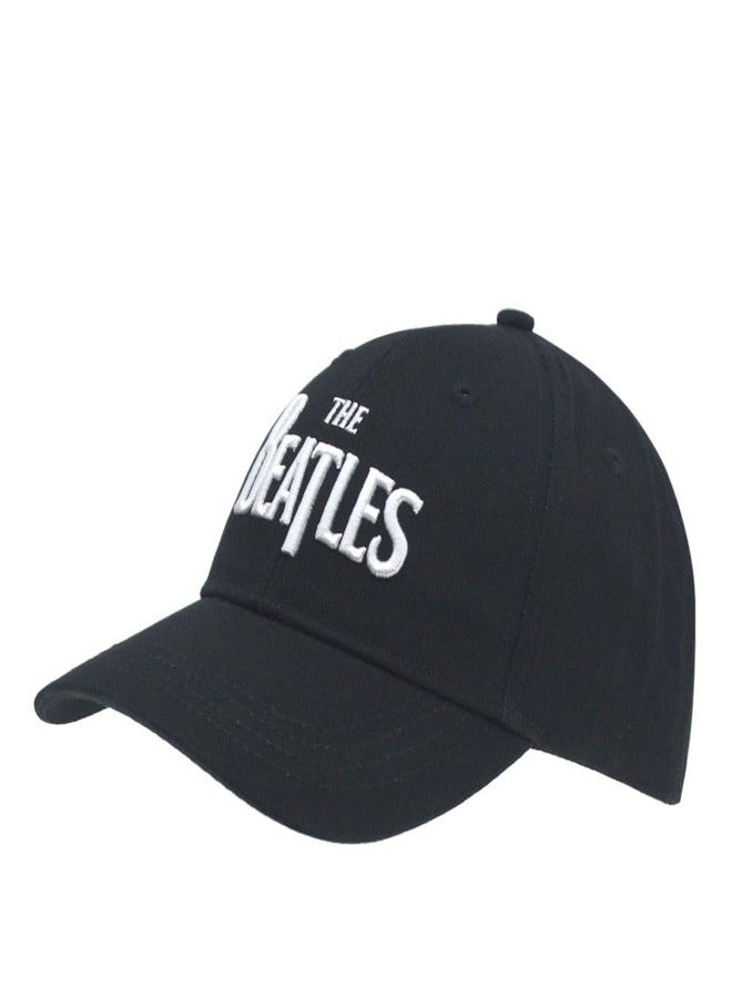 The Beatles Classic Adjustable Baseball Cap Drop T Logo Sgt Pepper Drum Abbey Road (Drop T Black) - Image 1