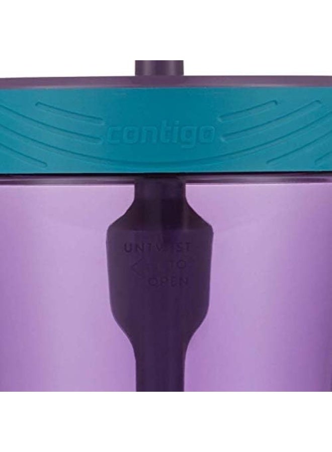 Contigo Kids Spill-Proof 14oz Tumbler with Straw and BPA Free Plastic Eggplant - Image 3