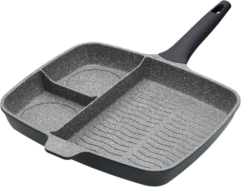 Master Class Masterclass Cast Aluminium Three Section Grill Pan 32Cm, Sleeved - Image 1