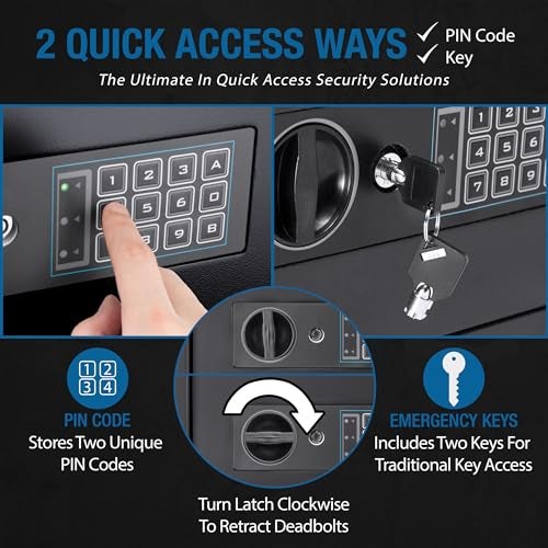 Barska Digital Depository Safe – 0.57 Cu. Ft Front-Load Drop Box for Cash, Money & Mail, Multi-User PIN Code Lock, Steel Construction, Anti-Pry Hinges, Backup Keys, Ideal for Business or Office - Image 4