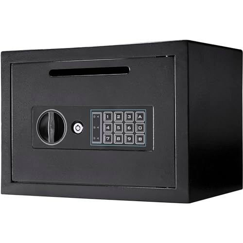 Barska Digital Depository Safe – 0.57 Cu. Ft Front-Load Drop Box for Cash, Money & Mail, Multi-User PIN Code Lock, Steel Construction, Anti-Pry Hinges, Backup Keys, Ideal for Business or Office - Image 1