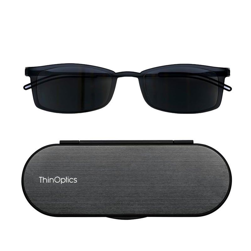 ThinOptics Reading Sunglasses Glasses RectangularBlack 60mm 25 - Image 3