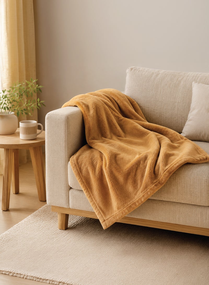 Elega Decor Flannel Blanket – Double (200x220 cm) | Solid Rust | Ultra-Soft, Lightweight & All-Season Comfort - Image 5