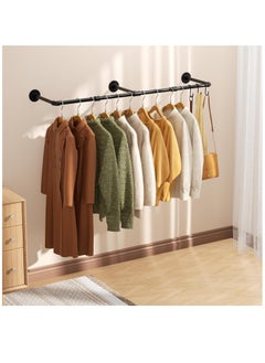 XiuWoo Industrial Pipe Wall Mounting Clothes Rack, Removable Retro Metal Clothes Rail,  Heavy Duty Clothes Rail, Bathroom Towel Holder, Hanging Clothes Rods for Bathroom, Bedroom  - Image 5