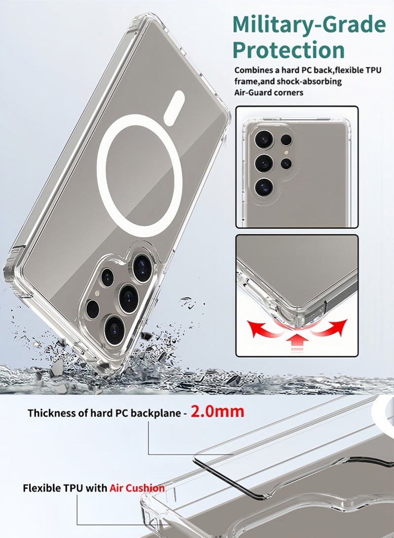 جراب سامسونج S25 الترا المغناطيسي المتوافق مع MagSafe - بتقنية iCrystal، مؤخرة أكرليك صلبة ورفيعة مصممة للشاشة 6.9 بوصة - Image 4