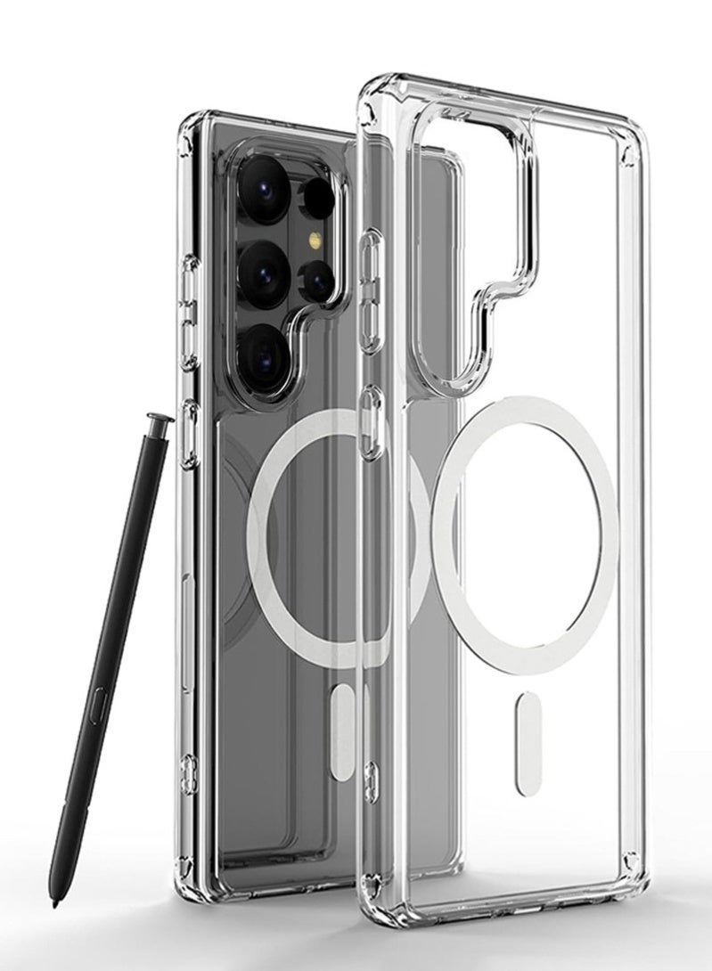 جراب سامسونج S25 الترا المغناطيسي المتوافق مع MagSafe - بتقنية iCrystal، مؤخرة أكرليك صلبة ورفيعة مصممة للشاشة 6.9 بوصة - Image 1