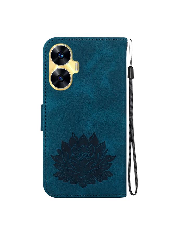 S-TOP Case For Realme C55 / Narzo N55 Lotus Embossed Leather Phone Case - Image 3