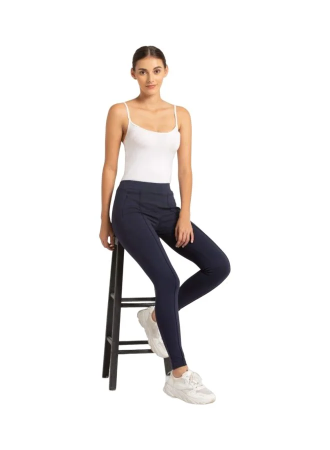 Jockey navy Women Slim Fit Rayon Treggings for Women | Best Price UAE
