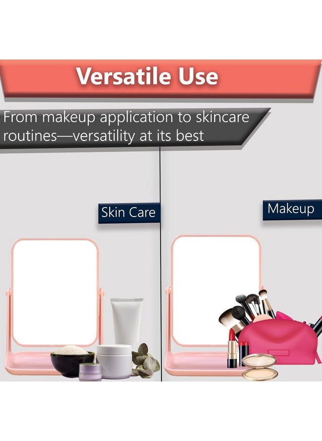 Temperia - Temperia Magnifying Table Makeup Mirror with Stand - Small Vanity Concave Portable Foldable Travel Zoom Mirror for Face, Make Up, Desk, Shaving, Hostel - Premium, Ergonomic Design Mix Colour (MN06) - Image 1