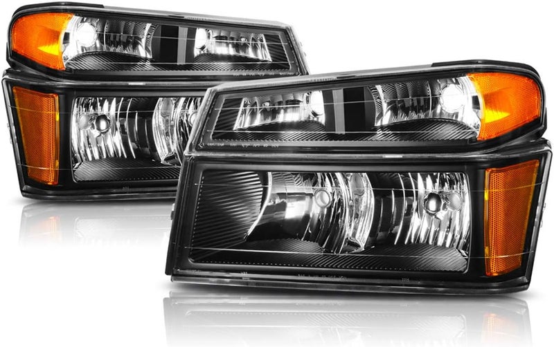 PM PERFORMOTOR 4Pcs-Set Black Housing Amber Corner Headlights with Signal Lights for 04-12 Colorado/Canyon - Image 1