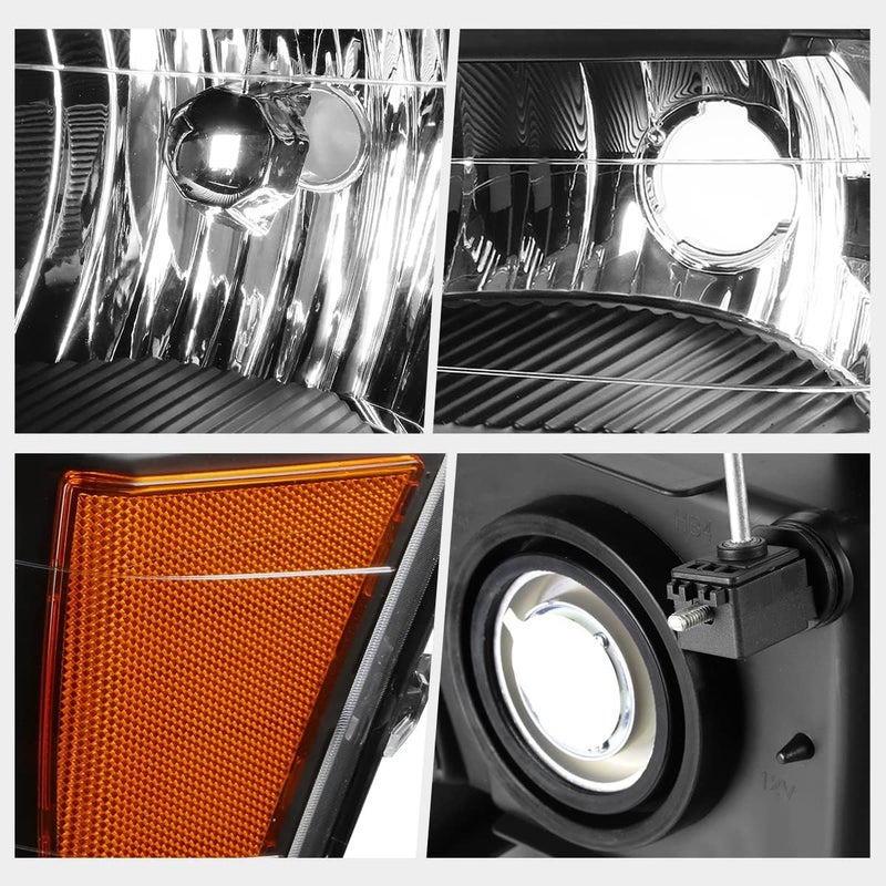 PM PERFORMOTOR 4Pcs-Set Black Housing Amber Corner Headlights with Signal Lights for 04-12 Colorado/Canyon - Image 3