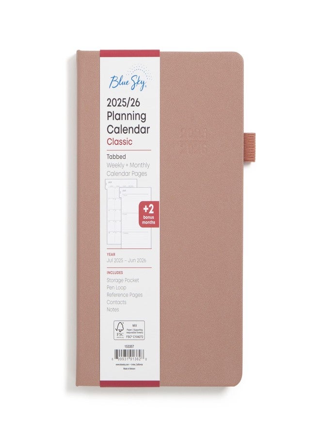Blue Sky 2025-2026 Weekly and Monthly Academic Year Planner Calendar, July 2025 - June 2026, 5" x 8", Faux Leather Hard Cover, Bookbound, Laminated Tabs, Storage Pocket, Soft Brown - Image 1