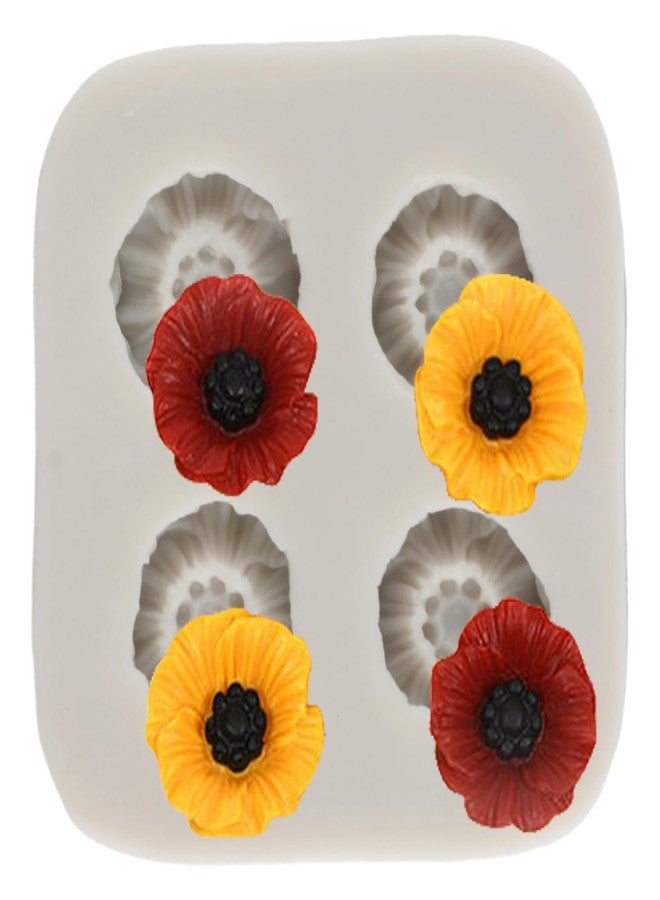 MINFEIDMS Poppy Flower Silicone Molds For Cake Decorating Cupcake Topper Candy Chocolate Gum Paste Polymer Clay - Image 1