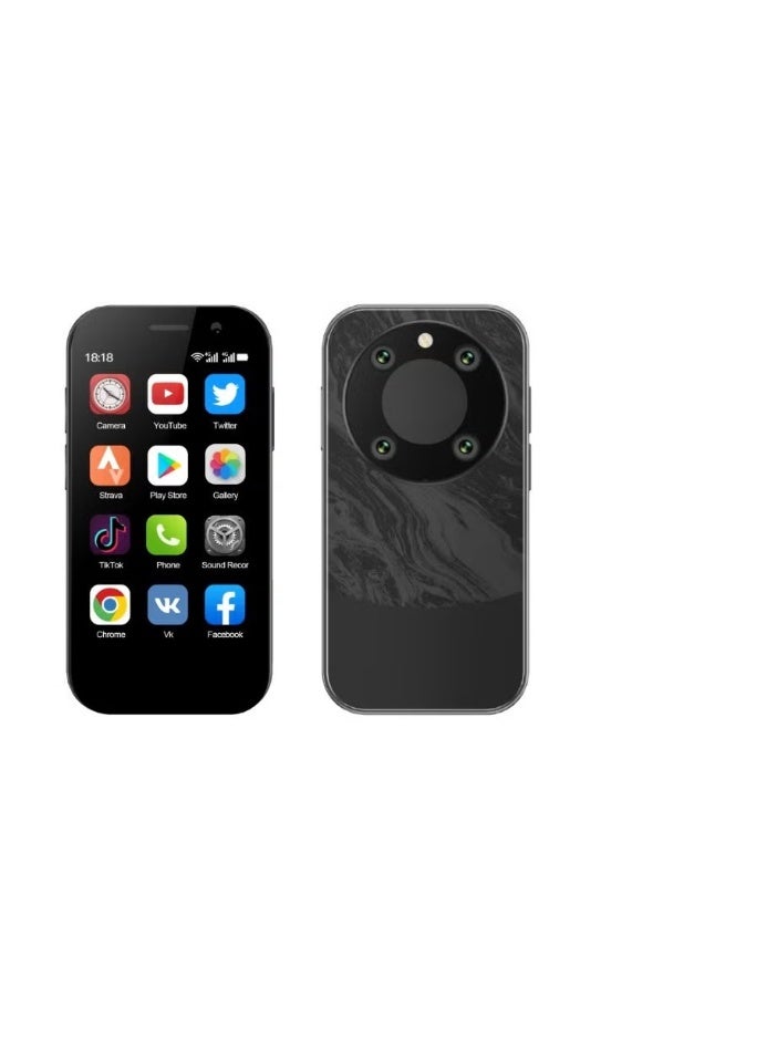 Hope Ultra-Compact Mini Smartphone – Lightweight HD Display, Dual SIM, Face Unlock, Portable Pocket Mobile (Black) - Image 1