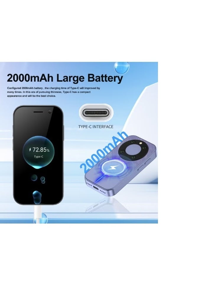 Hope Ultra-Compact Mini Smartphone – Lightweight HD Display, Dual SIM, Face Unlock, Portable Pocket Mobile (Black) - Image 4