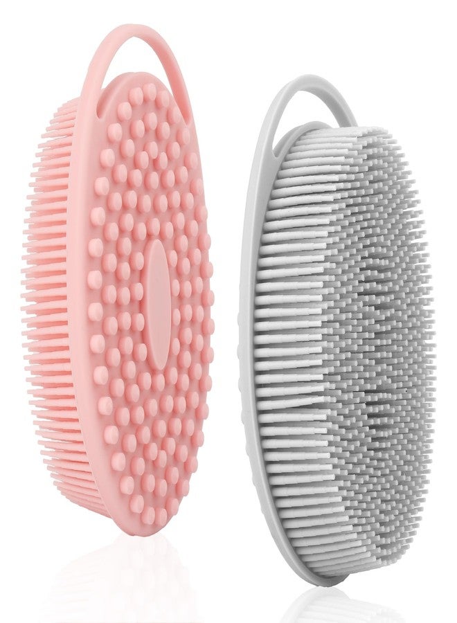 Slergut Soft Silicone Body Scrubber, 2 PCS Exfoliating Silicone Loofah, Body Scrubber Shower Brush Exfoliating and Massage 2 in 1, Bath Shower Brush for Cleaning Sensitive Skin Kids Women Men, Lather Well - Image 1
