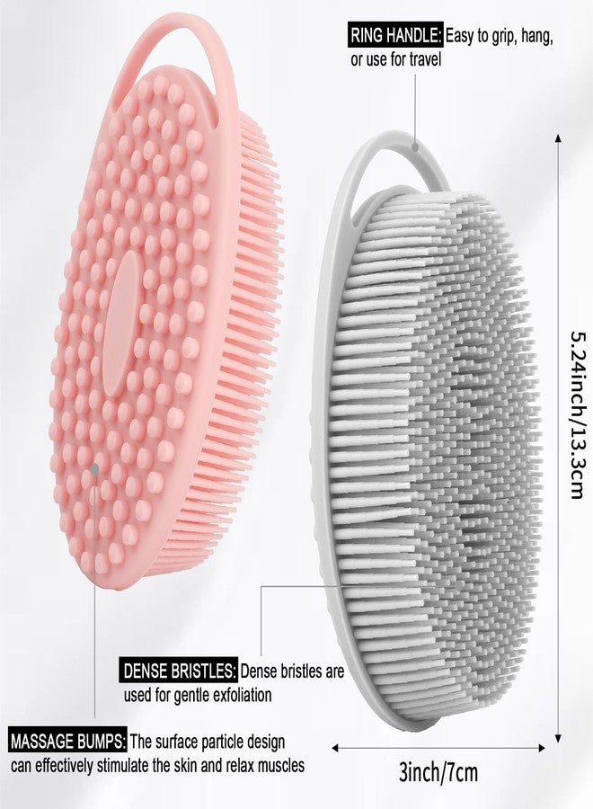 Slergut Soft Silicone Body Scrubber, 2 PCS Exfoliating Silicone Loofah, Body Scrubber Shower Brush Exfoliating and Massage 2 in 1, Bath Shower Brush for Cleaning Sensitive Skin Kids Women Men, Lather Well - Image 4