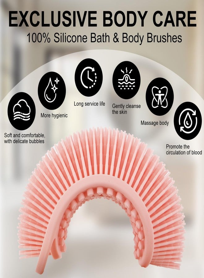 Slergut Soft Silicone Body Scrubber, 2 PCS Exfoliating Silicone Loofah, Body Scrubber Shower Brush Exfoliating and Massage 2 in 1, Bath Shower Brush for Cleaning Sensitive Skin Kids Women Men, Lather Well - Image 3