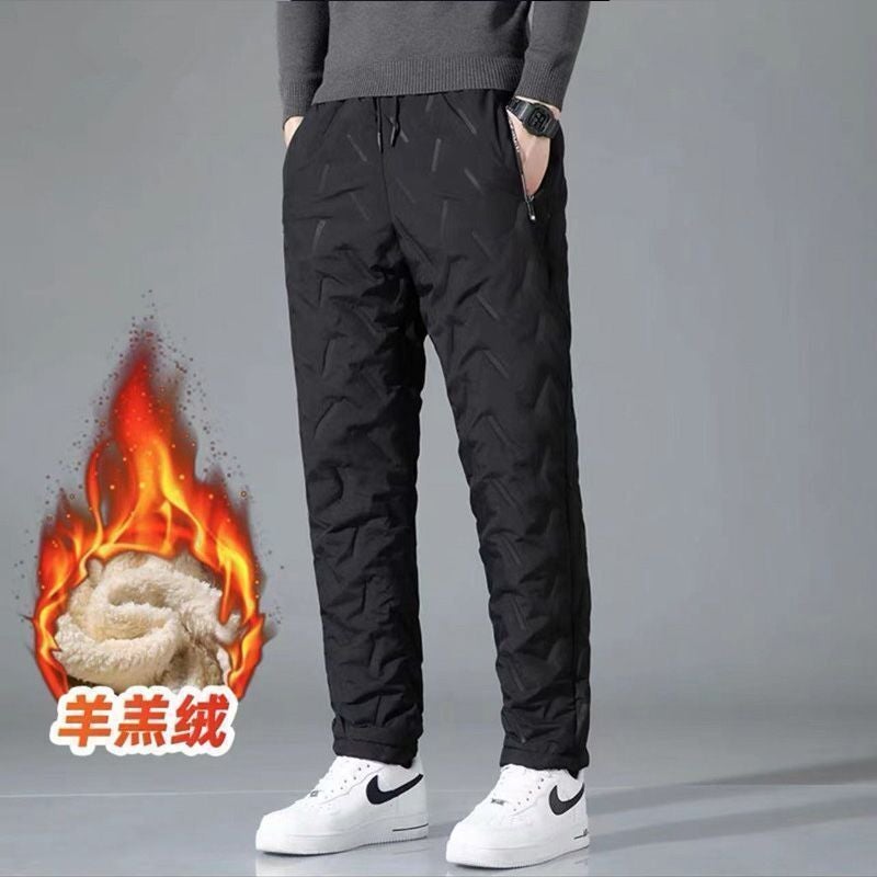 Winter Men's Lamb Velvet Thickened Pants Men's Outdoor Loose plus size Pants Windproof Warm Casual Pants Thickened - Image 1