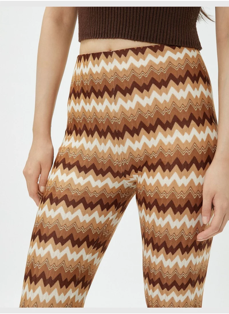 كوتون Medium Rise Tricot Flare Trousers