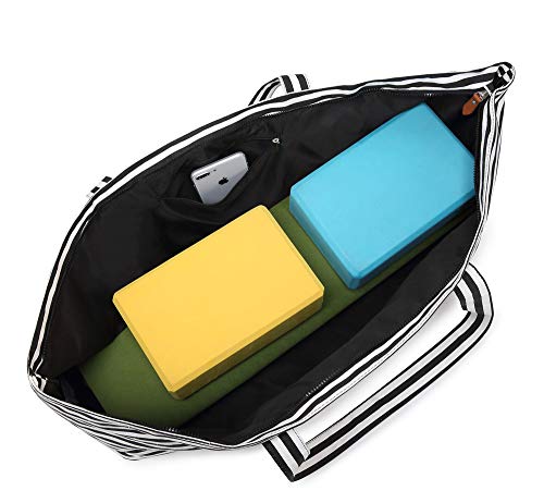 ELENTURE Large Yoga Mat Bag for Women Men, Travel Gym Bag for Pilates Office Beach Workout, Yoga Mat Tote Carrier with Mat Strap for 1/4" 1/2" Thick Exercise Yoga Mat - Image 3
