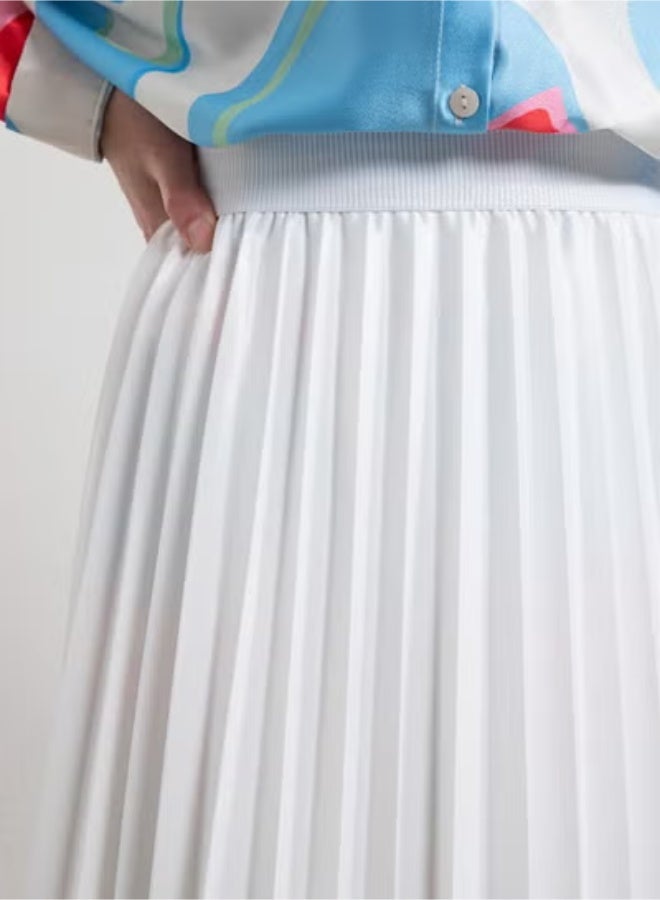 تنورة  تركي بليسيه  بتصميم  أنيق - أبيض - Image 3