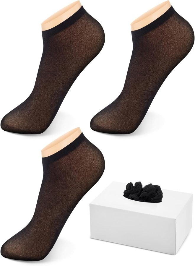 Disposable thin nylon ankle socks, unisex, black 100PCS - Image 1
