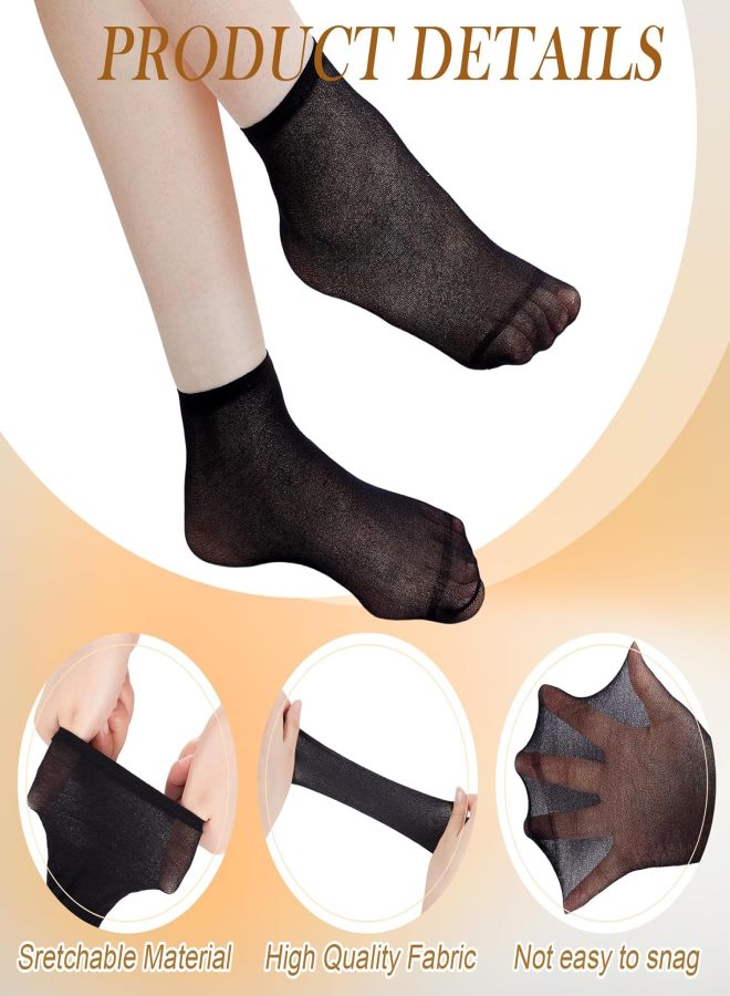 Disposable thin nylon ankle socks, unisex, black 100PCS - Image 3